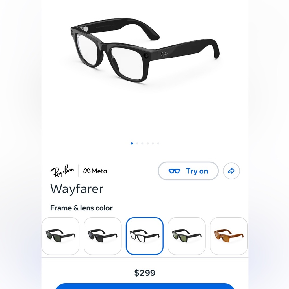 Ray-Ban Meta glasses Wayfarer Black